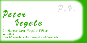 peter vegele business card